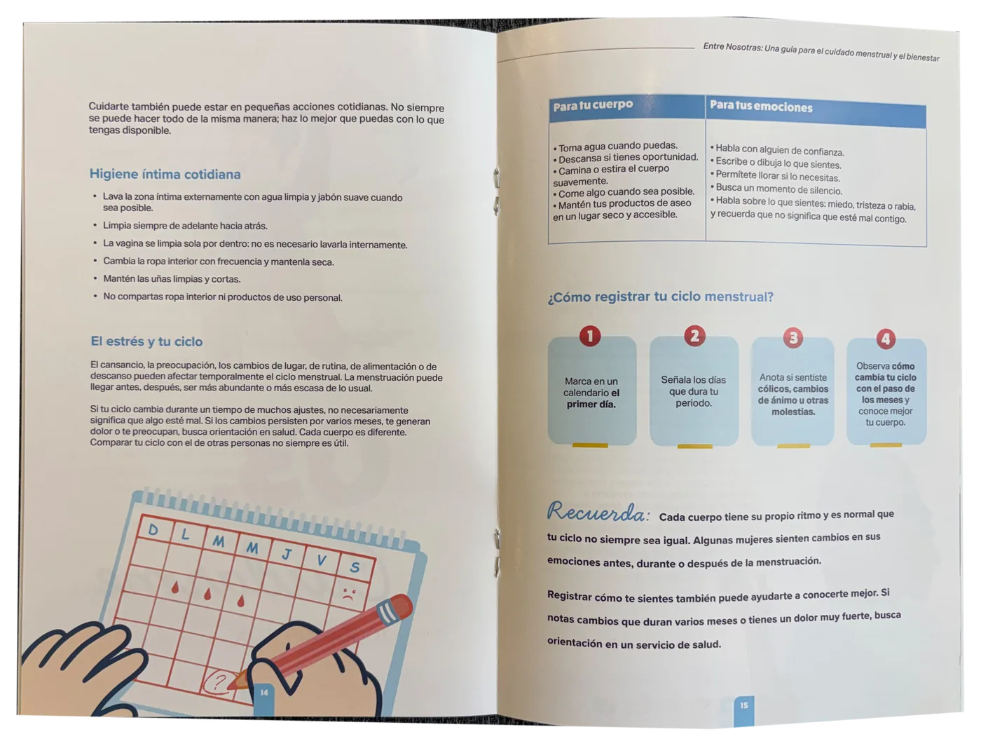 Páginas interiores de cartilla