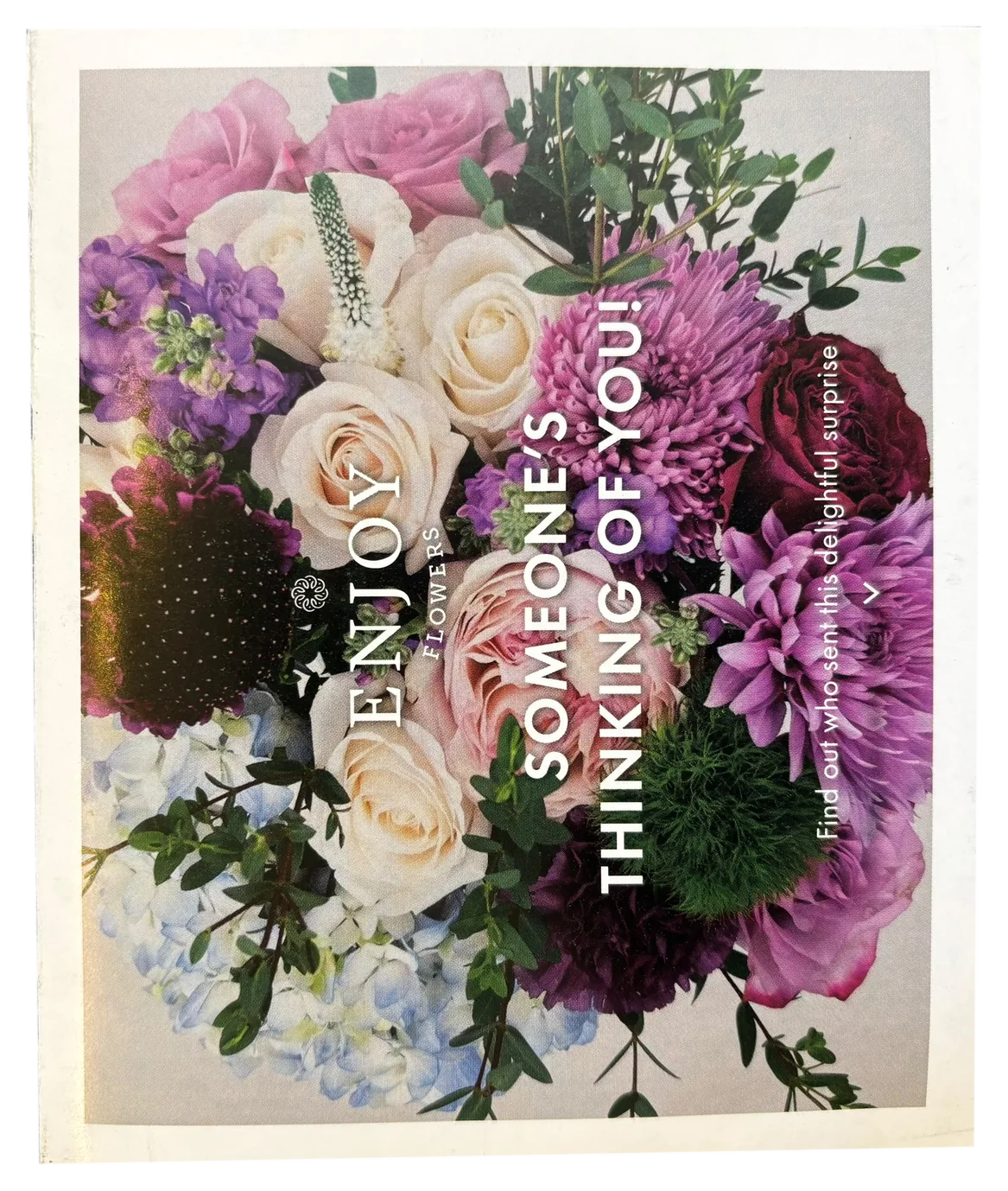 Tarjeta floral impresa a todo color